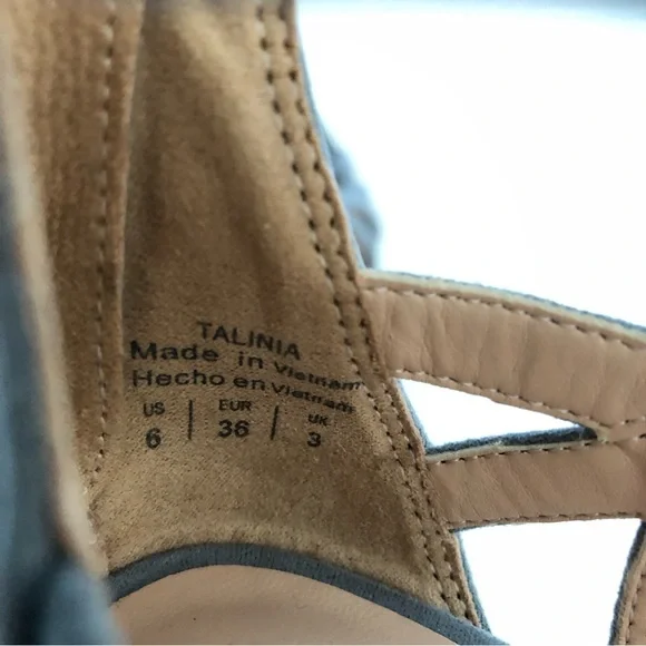 NWOT Kelly & Katie “Talinia” Gray Suede Strappy Heels - Picture 6 of 8